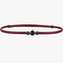 Women's Belt : Slanke riem van echt leer – Verstelbare elegantie voor dames in wijn rood 100 cm van Pantinoshop