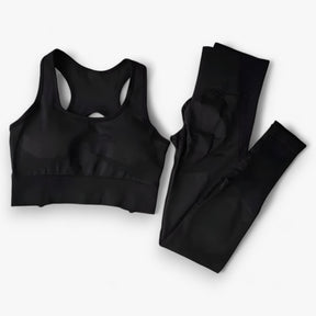 Two-Piece Sportswear Set : Set Sportkleding - Vertrouwen & Comfort Tijdens het Sporten - Zwart in Zwart van Pantino
