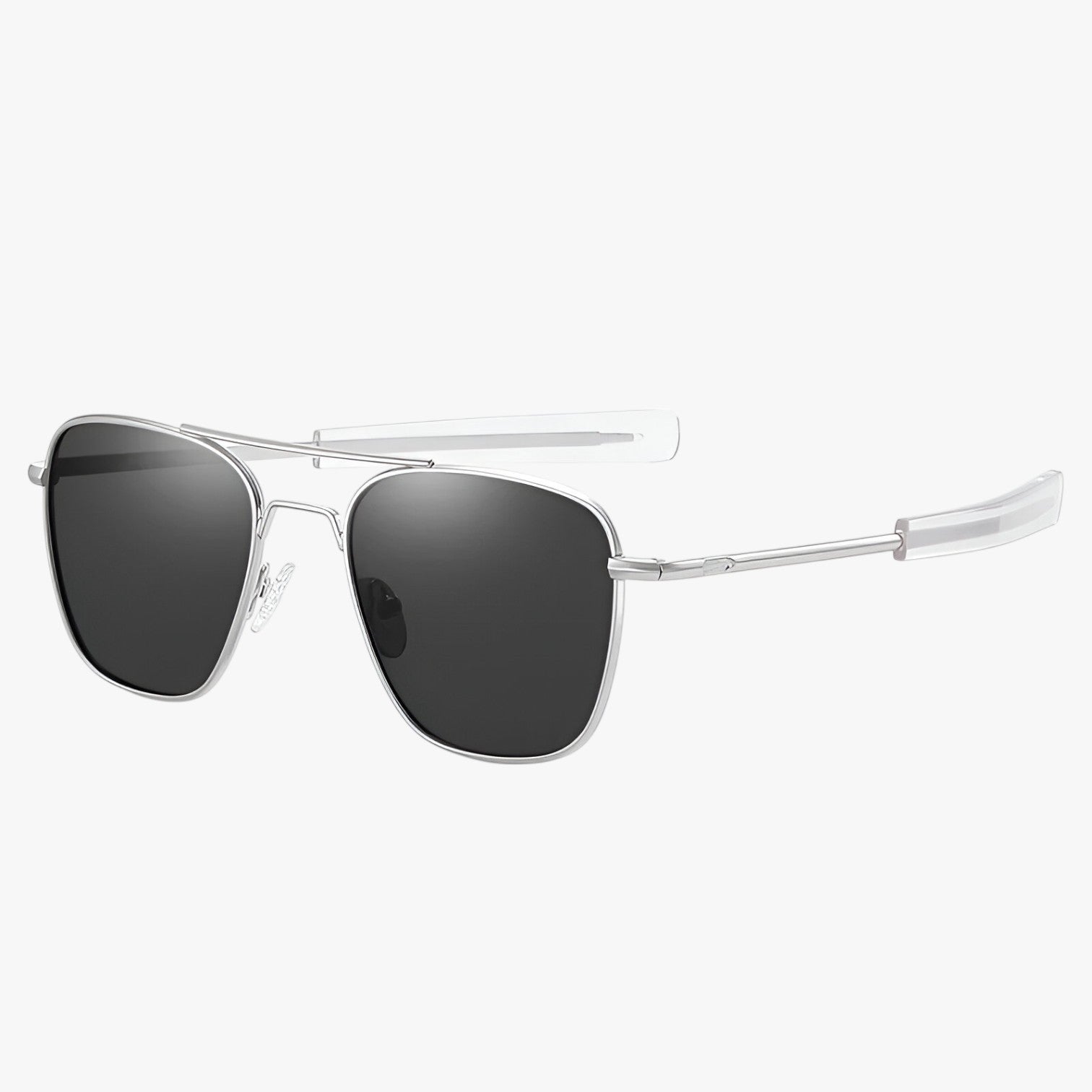 Sunglasses : Vintage Zonnebril van Licht Metaal - Zwart Wapen in van Pantino