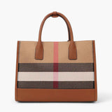 Striped Canvas Bag - Spacious and Versatile Gold for Women
