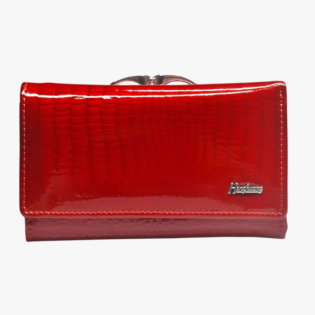 Wallet : Luxe Damesportemonnee van Leer - Elegant en Praktisch - Zwart in rood van Pantino
