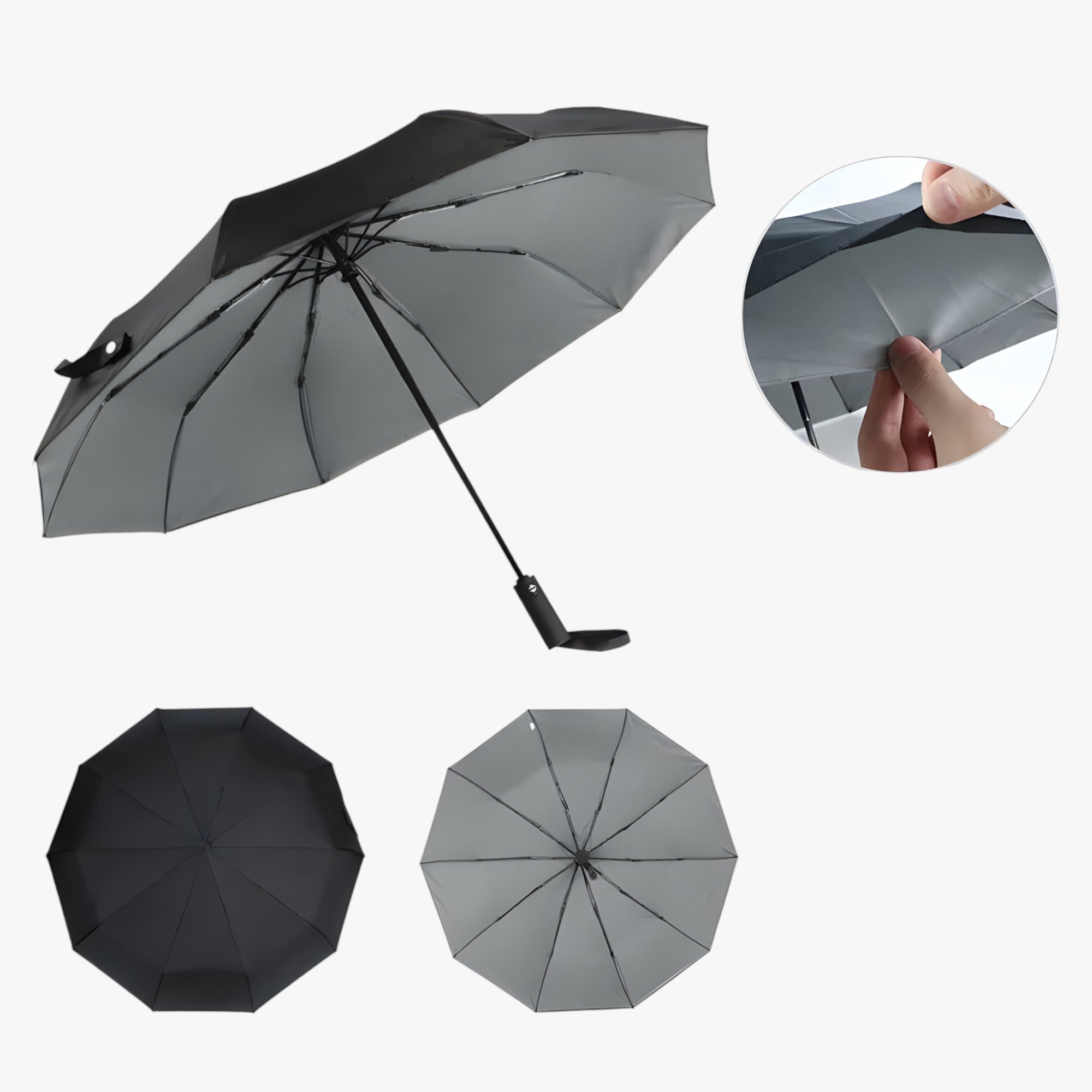 outdoor equipment : Winddichte Zonn Parasol - Groot en Duurzaam voor Alle Weersomstandigheden - Zwart in Grijs van Pantino