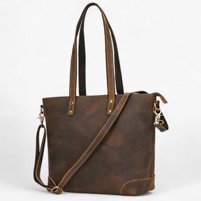 bags : Tote Bag Dames Donkerbruin - Elegante Echte Lederen Tas voor - Ruim & Lichtgewicht Ontwerp in Bruin 1 van Pantino