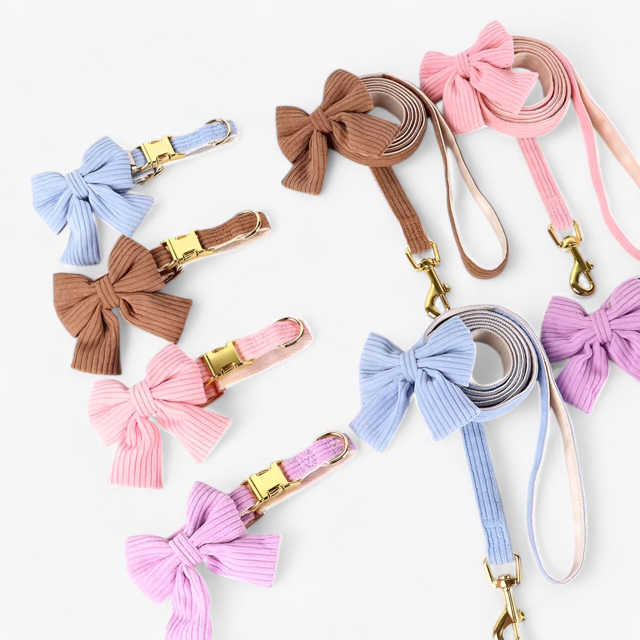 pets : Schattige Roze Halsband en Leash Set voor Kleine en Middelgrote Honden in van Pantino