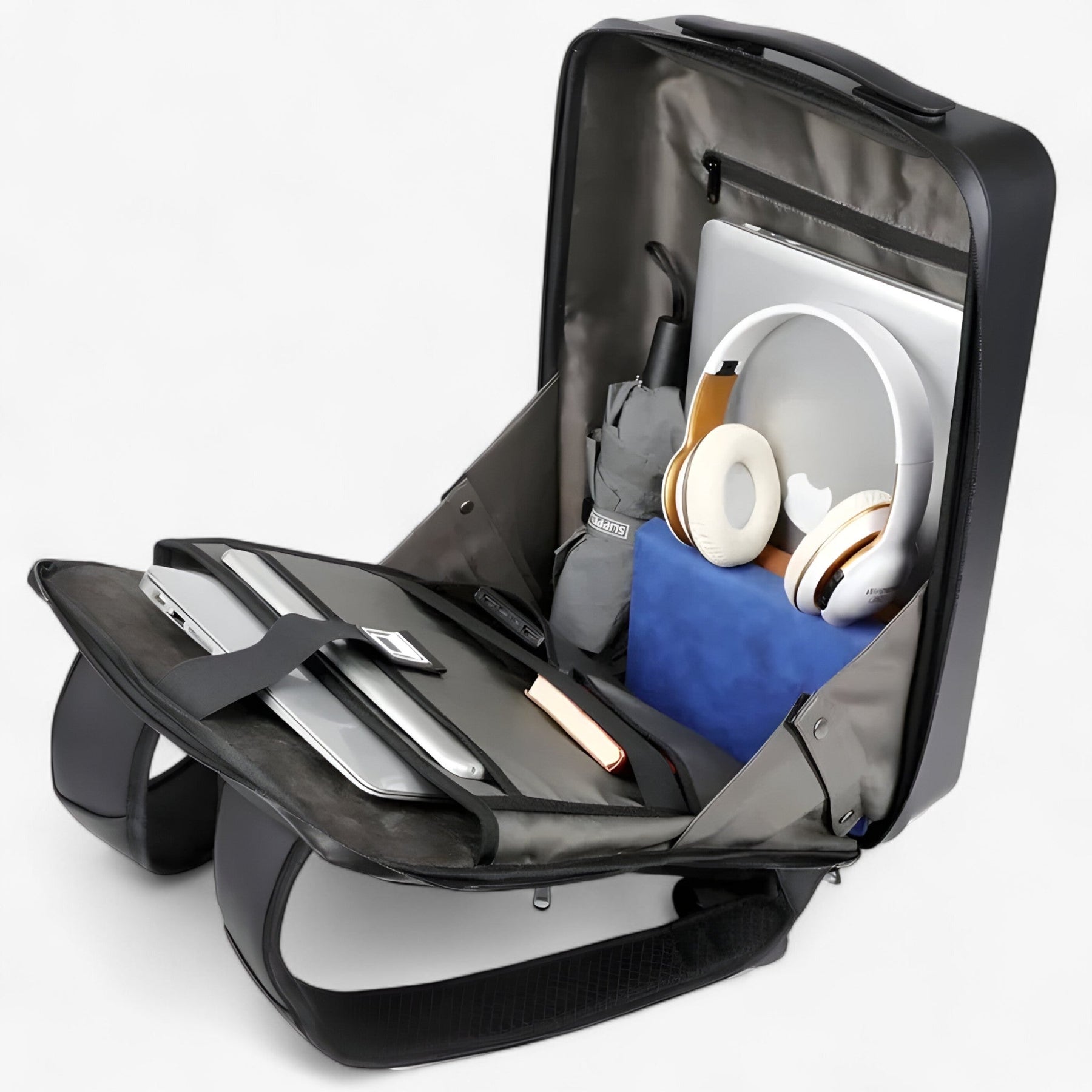 bags : Rugzak Zwart - Duurzame Multikleur met USB-poort in van Pantino