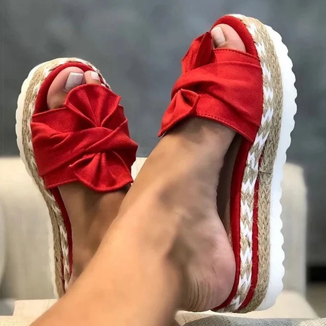 Sandals : Dames Sandalen Roze Pastel - Comfortabele Zomer Slippers in Rood van Pantino