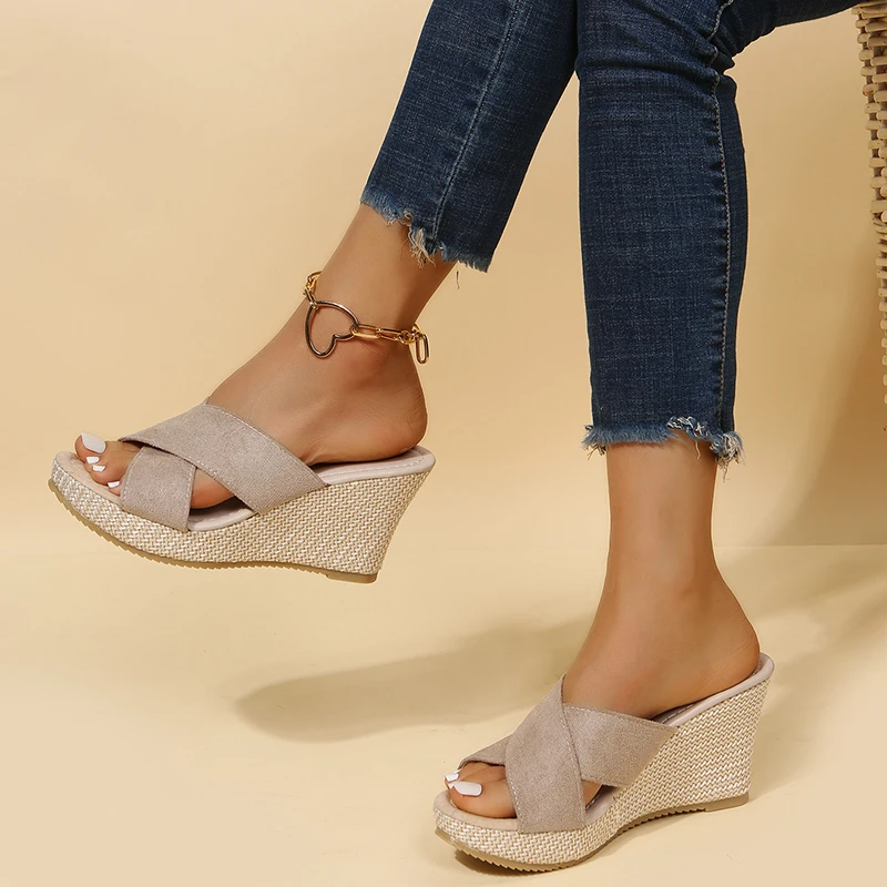 Espadrille Sandals : Dames Sandalen Bruin Leer - Handgemaakte Espadrille Platte Sandaal in Bruin van Pantino