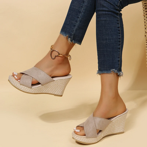 Espadrille Sandals : Sandalen Dames Bruin - Handgemaakte Espadrille in Bruin van Pantino