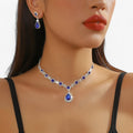 Oorbellen Dames Zilver - Trouwset 2 Delen - Druppelhanger en 2