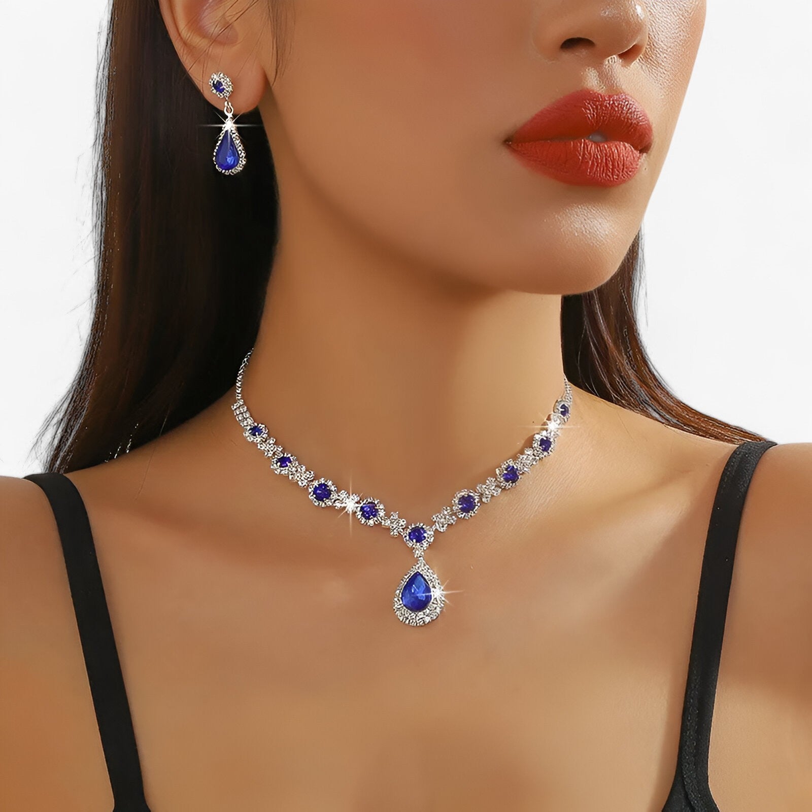 Jewelry Set : Oorbellen Dames Zilver - Trouwset 2 Delen - Druppelhanger en 2 in van Pantino