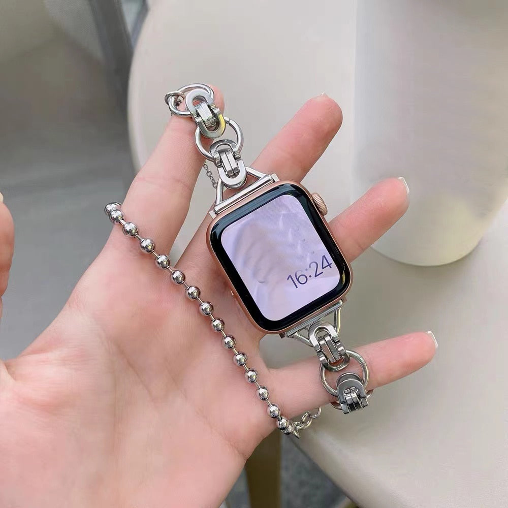 Watch Strap : Horloge Zilver Goud - Alexia Strap - Horlogeband in Zilver van Pantino