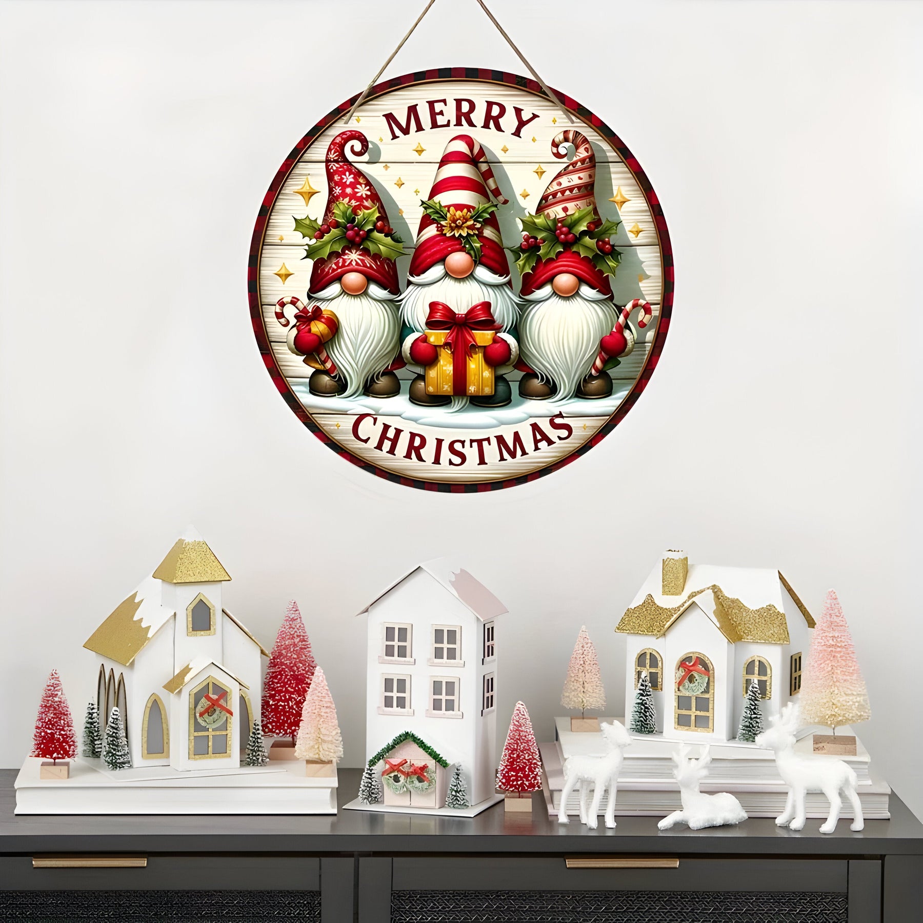 home & garden : Feestdecoratie van Emily - Houten Kerstgnom Paneel - Voeg een Fantasievolle Touch Toe in van Pantino