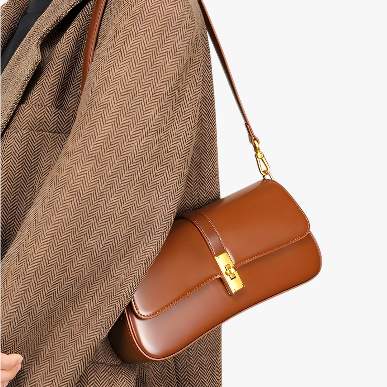 Bags : Dames Baguette Tas van Echt Zwart Luxe Leer, Elegant en Compact in van Pantino