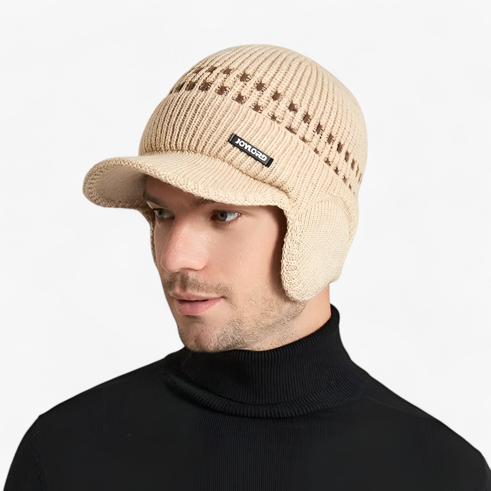 Beanie with Earflaps : Cap Zwart - Warme Stijl - Gebreide met Oorflappen in van Pantino