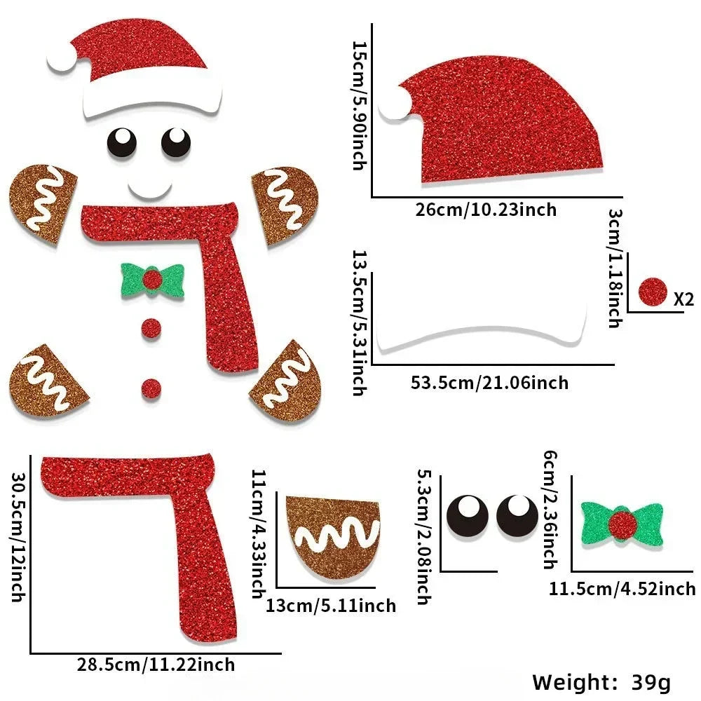 home & garden : Kerstviltstickers voor Deuren en Ramen - Feestelijke Decoratie voor Thuis in Peperkoek mannetje van Pantino