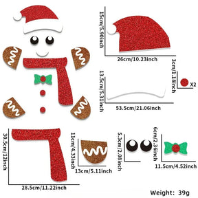 home & garden : Kerstviltstickers voor Deuren en Ramen - Feestelijke Decoratie voor Thuis in Peperkoek mannetje van Pantino