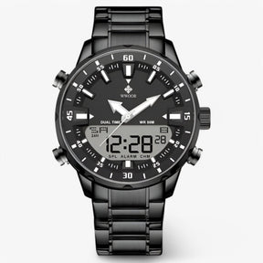 watches : Militair Chronograafhorloge Heren Zwart - Staal - Analoog in zwart zwart van Pantino