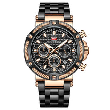 watches : Heren Horloge Zilver/Blauw RVS - Klassiek Polshorloge met Datumweergave in Zwart Goud van Pantino