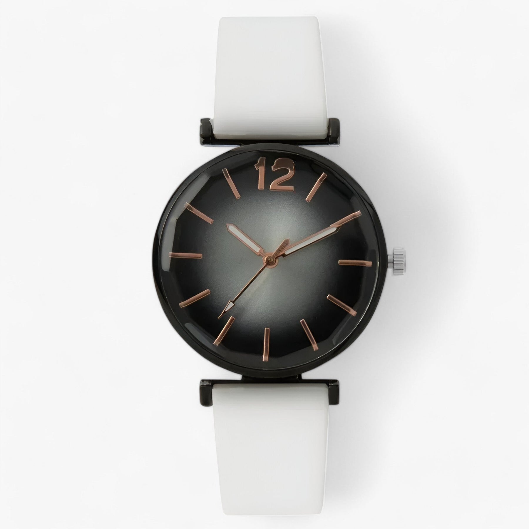 watches : Trendy Sportstoel - Zwarte Onderstel, Groene Siliconen Band in wit van Pantino