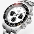 Reloj negro dorado - Reloj cronógrafo de lujo de acero inoxidable