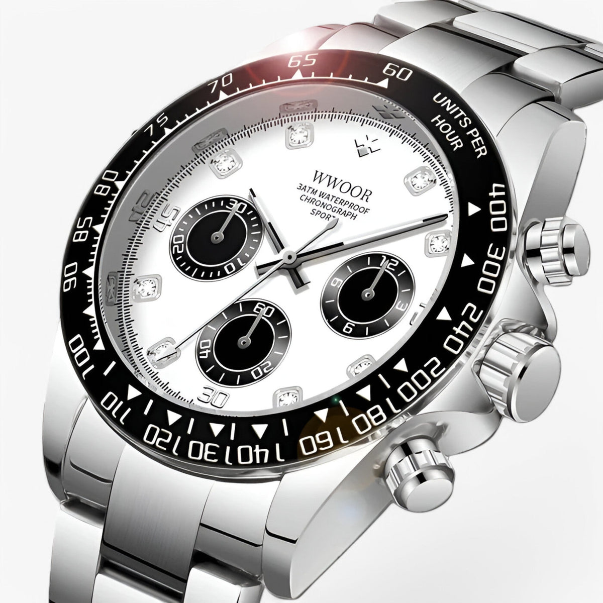 watches : Horloge Zwart Goud - Luxe Chronograafhorloge van Roestvrij Staal in van Pantino