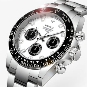 watches : Horloge Zwart Goud - Luxe Chronograafhorloge van Roestvrij Staal in van Pantino