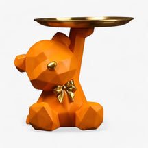 Key Holder : Geometrische Beer Sleutelhouder van Resin – Decoratief Design in Oranje van Pantino