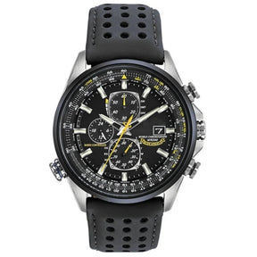 watches : Heren Chronograaf Horloge MultiSteel - 42mm Roestvrij Staal - Koffiebruin/Zwart Leer in 4-Knops Zwarte Riem van Pantino