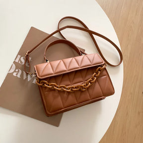 bags : Elegante Handtas Dames Medium Size Patroon - Zwart in Licht Bruin M van Pantino