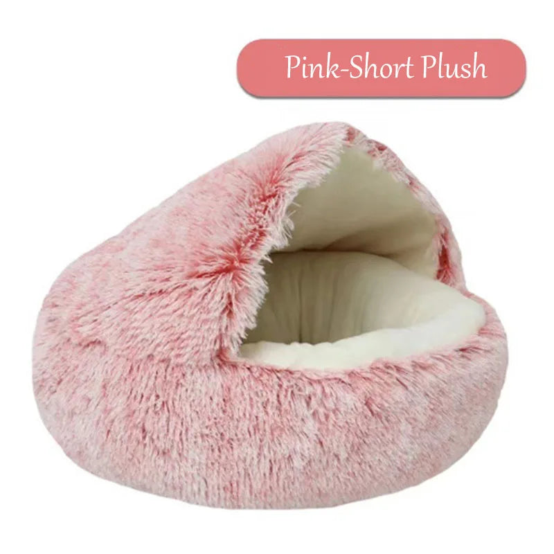 pets : Knus Comfort - Warm Kattennest voor Winterdagen in Roze Korte Pluche van Pantino