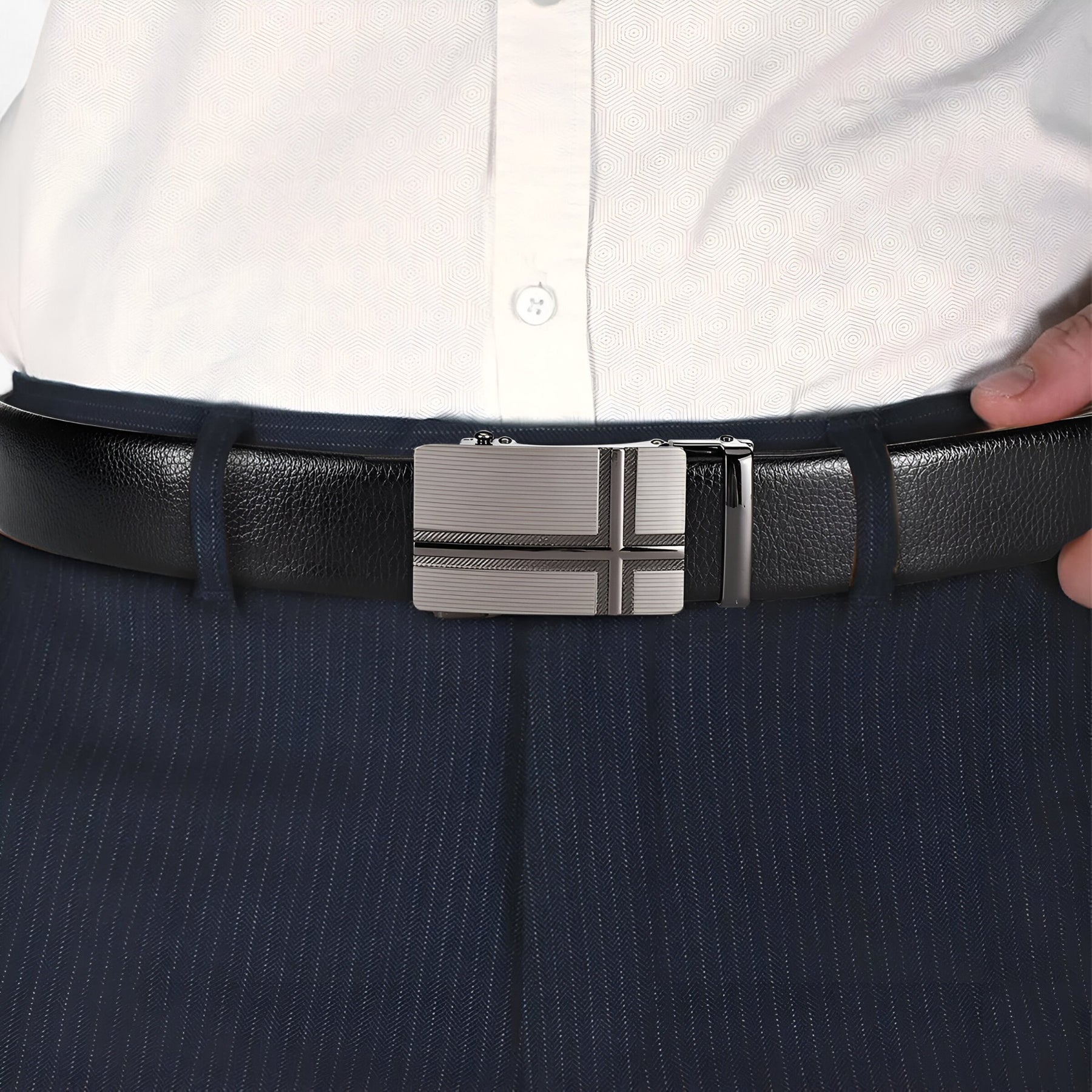 Men's Belt : Riem Heren Zwart - Veelzijdige PU-Leren in van Pantino
