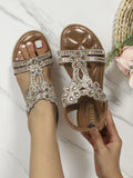 Flower Decoration Sandals Women - Light Brown