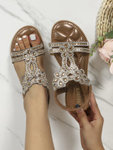 Flower Decoration Sandals Women - Light Brown