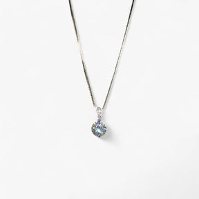 Necklace : Zilvergeplateerde Halsketting met Zircon - Elegante Minimalistische Charme in van Pantino