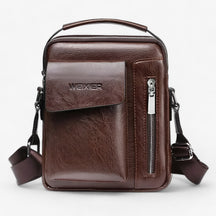bags : Schoudertas Heren Zwart - Vintage PU Leren Leer in Bruin van Pantino