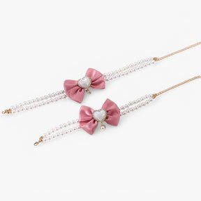 pets : Verstelbare Dubbele Laag Halsband met Hart Hanger - Roze Kleur in van Pantino