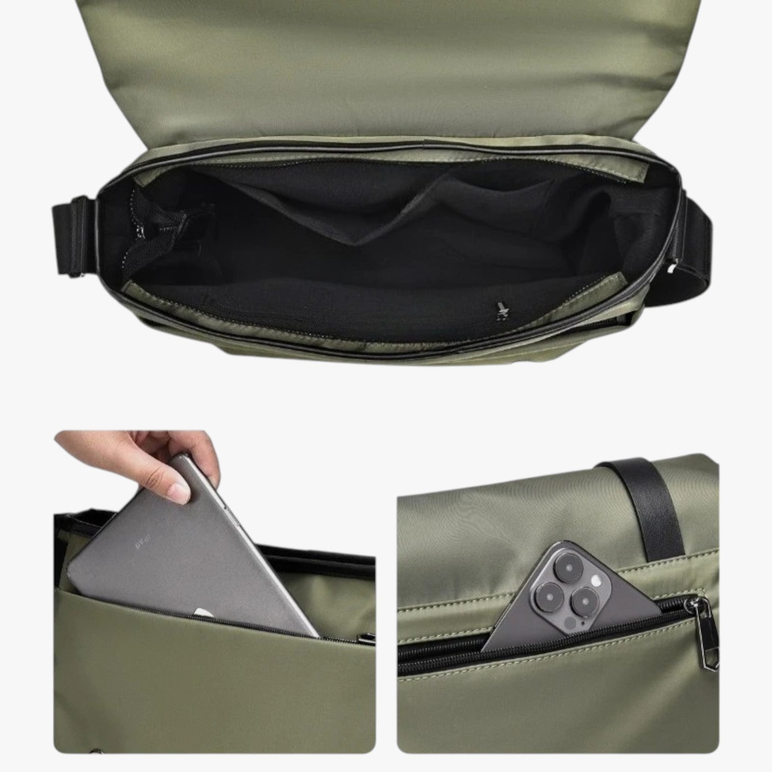 Waterdichte Lichtgewicht Heren Schoudertas - Sportieve Reis Slingbag
