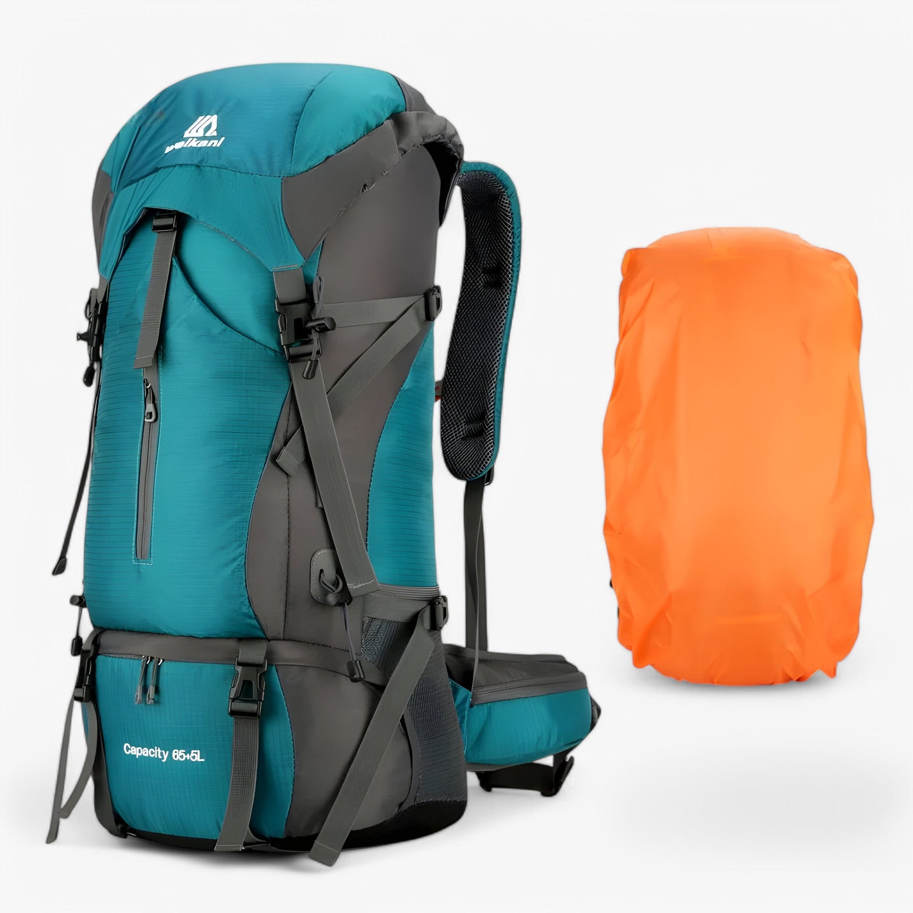 bags : 70L Nylon Kampeerrugzak met Regenkap - 70L Marineblauw in 70L Zee-blauw van Pantino