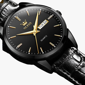 watches : Heren Horloge Goudwit - Klassiek, Waterdicht & Lederen Band - Ideaal voor dagelijks gebruik in van Pantino