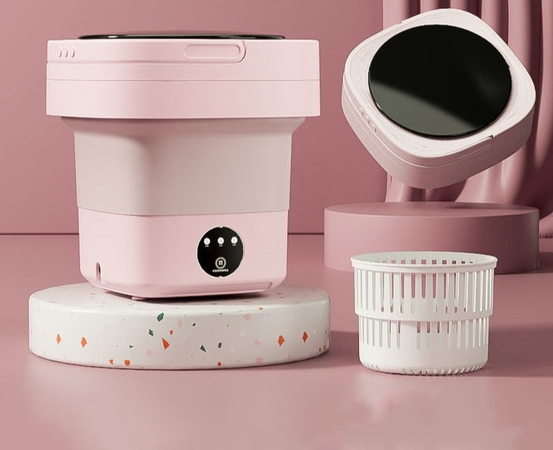 home & garden : FoldaWash - De Handige Opvouwbare Mini Wasmachine met Droger - Groen in Roze van Pantino