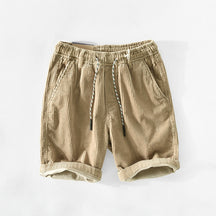 Shorts : Korte Broek van Ribfluweel - Stijl en Comfort voor Heren in Beige van Pantinoshop