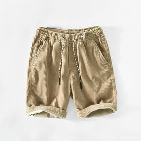 Shorts : Korte Broek van Ribfluweel - Stijl en Comfort voor Heren in Beige van Pantinoshop