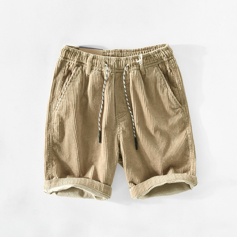 Men's Corduroy Shorts : Katoenen Shorts Heren - Comfort en Gemak voor de Zomer - Beige in Beige van Pantino