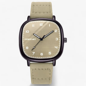 watches : Horloge Dames Groen - Vintage Firkanthøj - Elegante met Leren Band in Grijs van Pantino