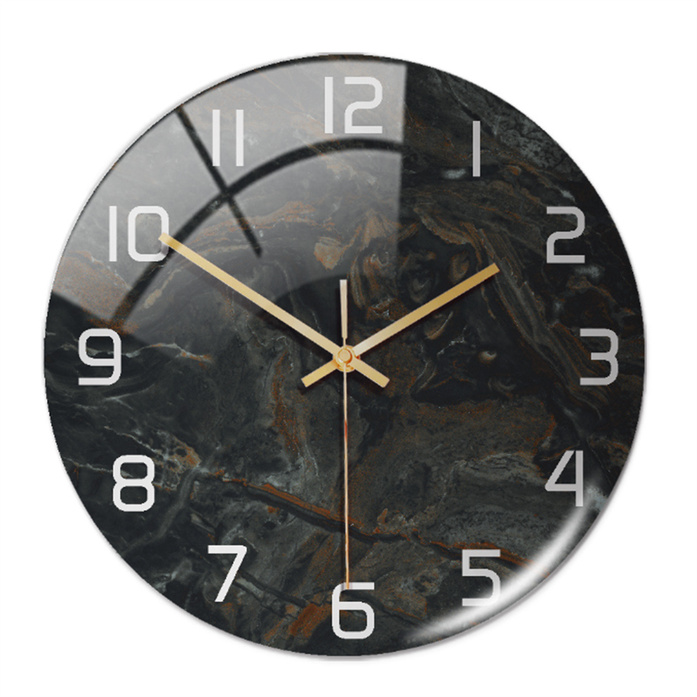 Wandklok Stil Ø30cm, Wit Marmer Effect Moderne Luxe voor Woonkamer/Kantoor