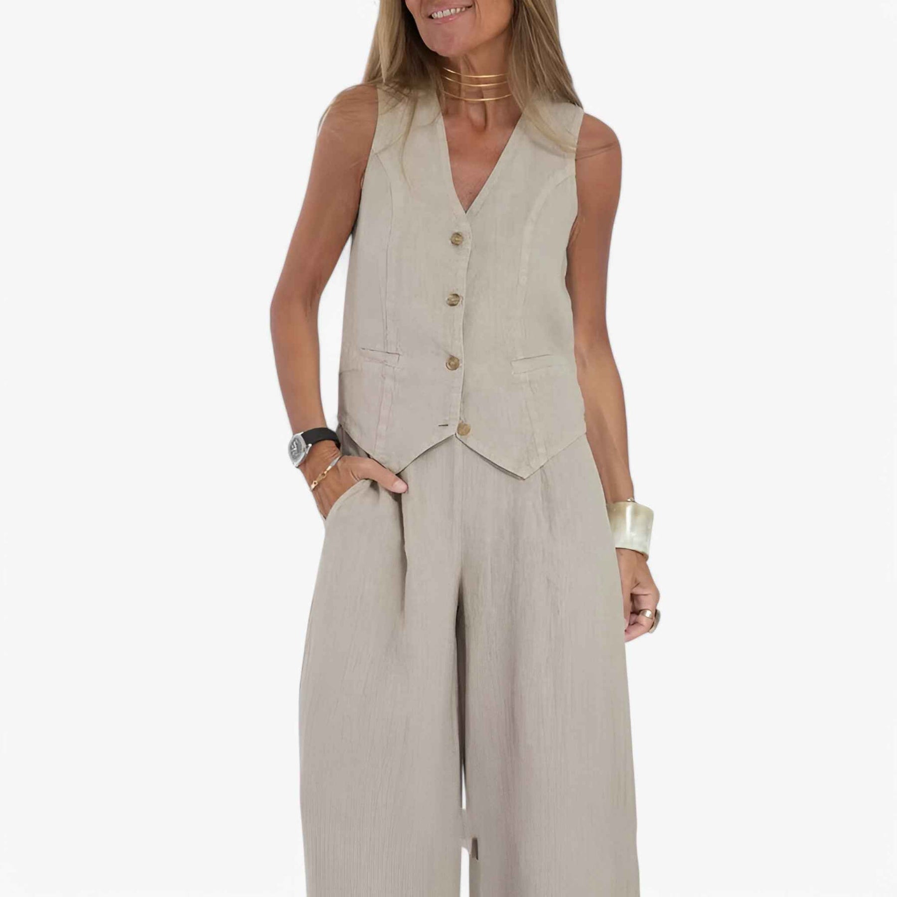 Outfit Sets : Mouwloos vest (met gratis bijpassende broek) in van Pantino