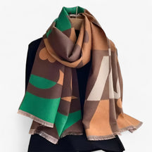 Pashmina Scarf : Bloemige Pashmina - Warme Elegantie voor Herfst en Winter in C4 180x65cm van Pantino