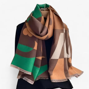 Pashmina Scarf : Bloemige Pashmina - Warme Elegantie voor Herfst en Winter in C4 180x65cm van Pantino