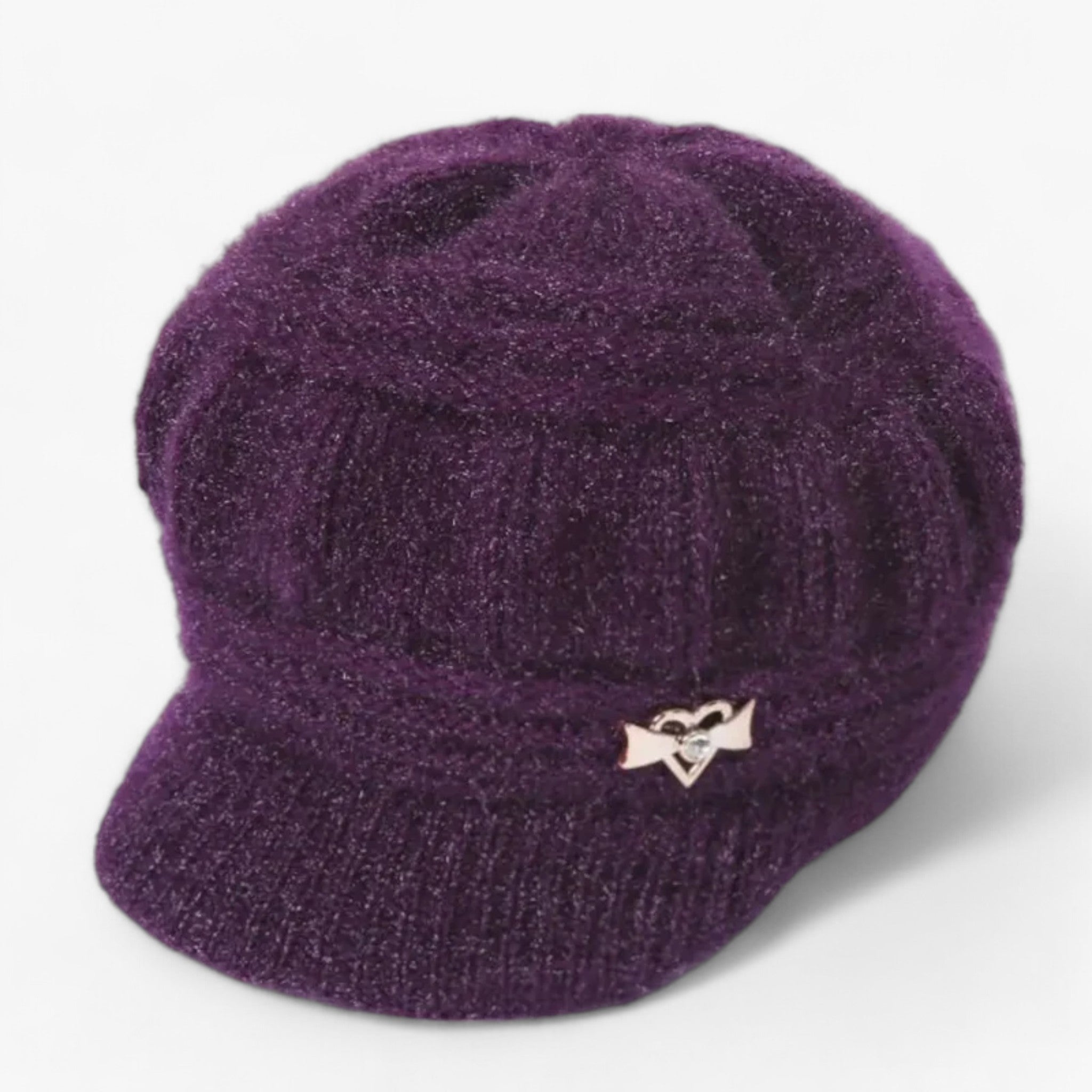 Beanie : Muts Koraal - Gebreide Fleece - Dubbele Warmtebescherming in Paars van Pantino