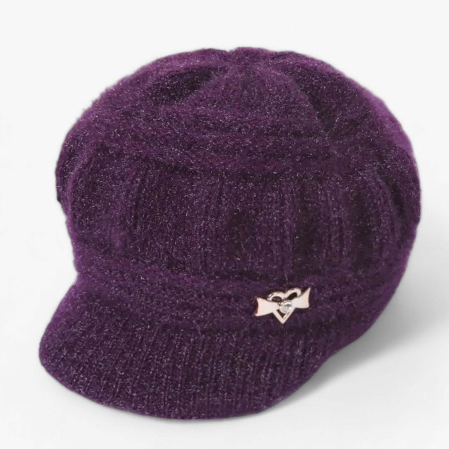 Beanie : Muts Koraal - Gebreide Fleece - Dubbele Warmtebescherming in Paars van Pantino